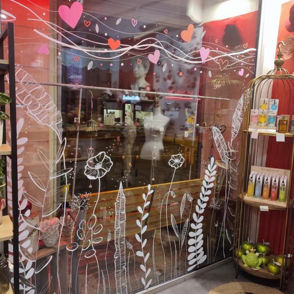 Décor de vitrine St Valentin