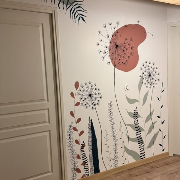 Fresque murale pallier de maison