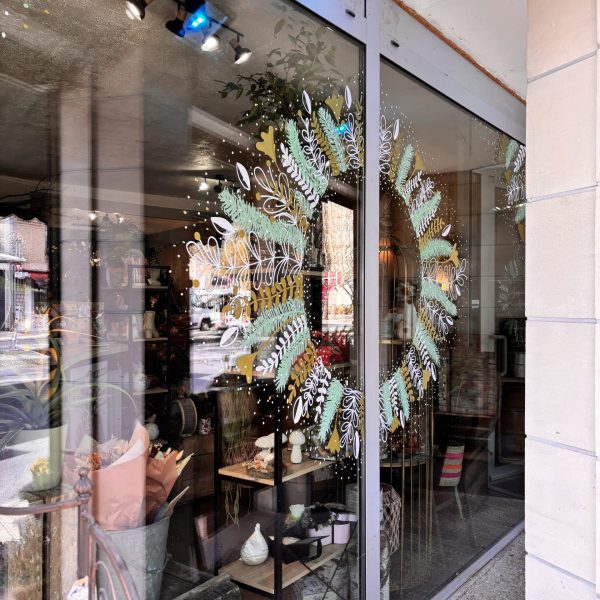 Décoration de Noël vitrine Reims