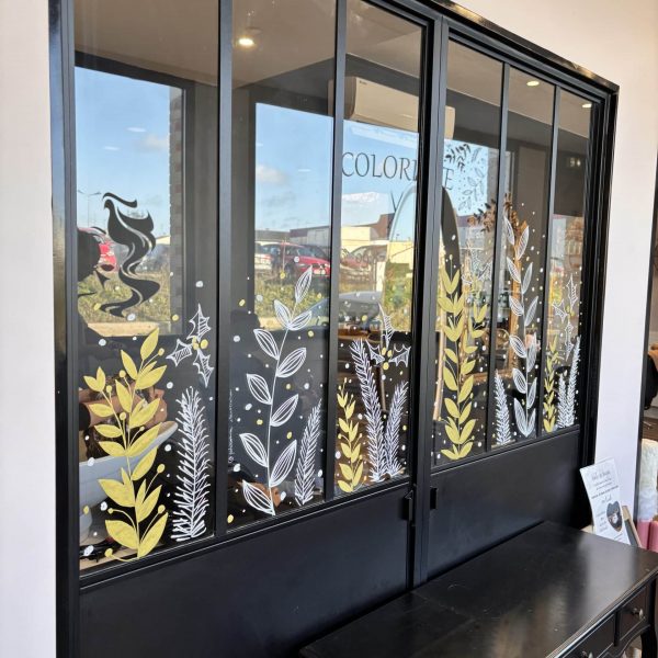 Décor de vitrine Noël Marne