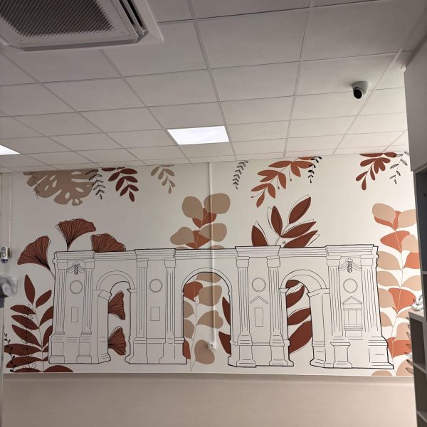 Oeuvre d'art fresque murale Porte de mars Reims